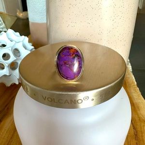 Purple Turquoise ring set in 925 Sterling silver, size 9